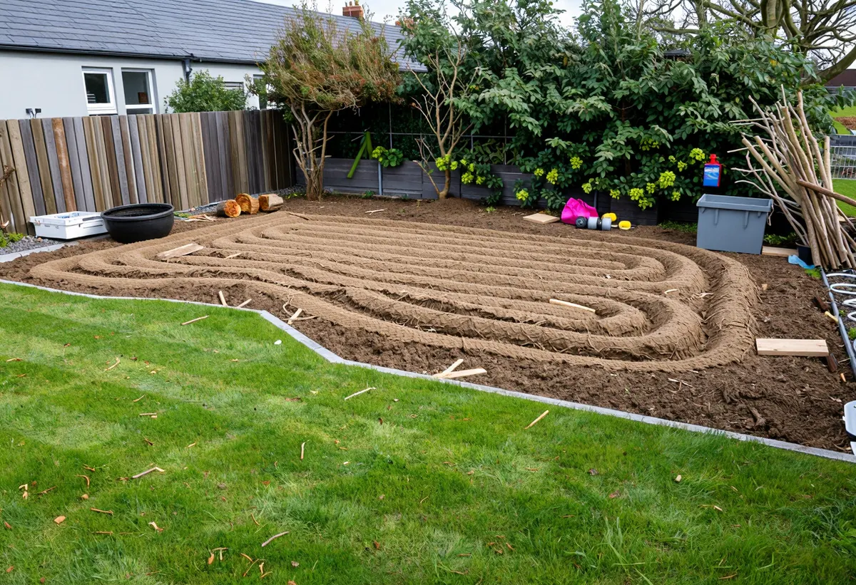 A tidy back garden immediately after tree removal and clearance